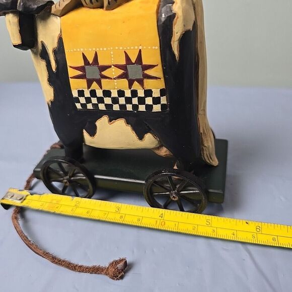 Williraye Studio - Folk Art - Cow With Cat Pull Toy Figurine WW1403 On Wheels - Picture 3 of 12
